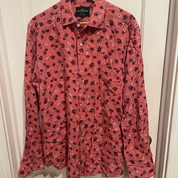 Rodd & Gunn Other - Rodd & Gunn Men’s Pink Casual Floral Button Down Shirt 100% Linen
